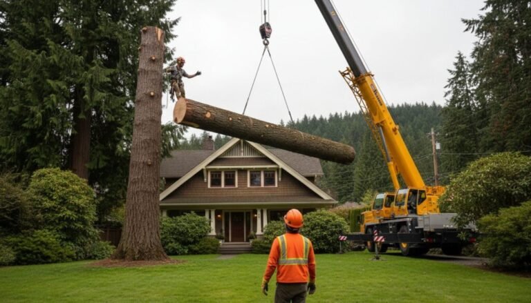 Tree Crane Services: How Crane-Assisted Tree Removal Solves Difficult Tree Problems